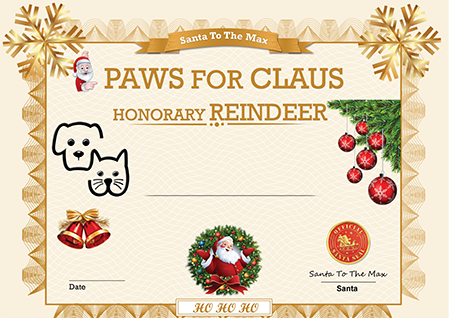 Honorary Reindeer Certificate